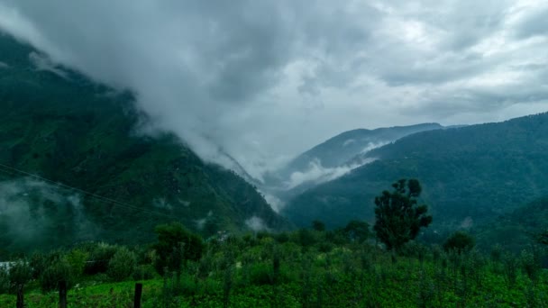 Timelapse Moving Clouds Mountain Himachal Pradesh Inde — Video