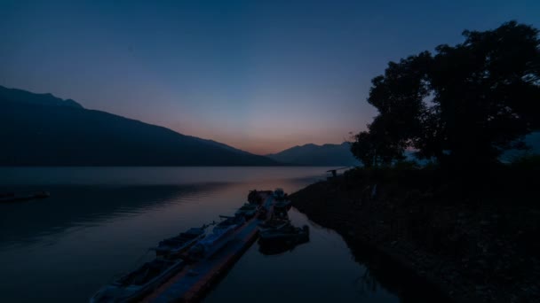 Timelapse Sunrise Ganga River Himalayas — Stock video