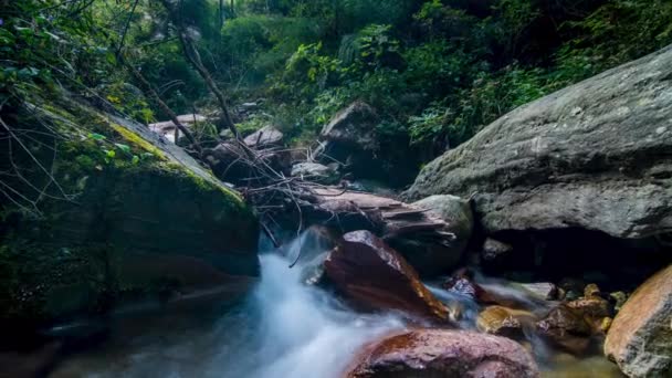 Smooth Waterstream Waterfall Timelapse — Stock Video