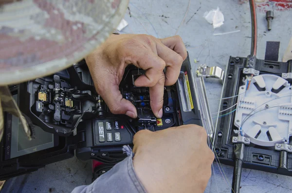 Épisseur à fusion de fibres optiques Photos De Stock Libres De Droits