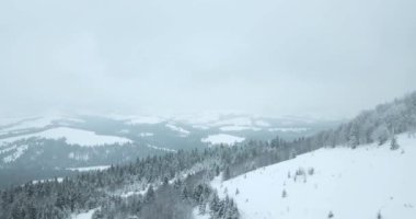 Dağlarda görkemli bir gündoğumu görüntüsü. Dağlar arasındaki vadi sisle kaplıdır ve yükselen güneşin sıcak ışınlarıyla aydınlanır. Dağlar doğal ormanlarla kaplı..