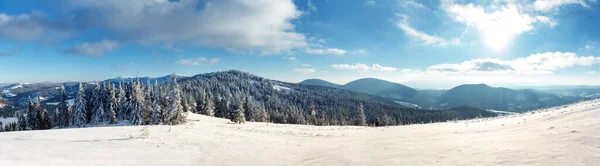 Fantastiskt vinterlandskap. blå himmel. Karpaterna, Ukraina, Europa. skönhet världen — Stockfoto