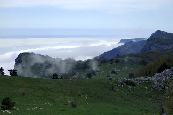 Hermosa vista de las rocas y campos. La naturaleza de la Crimea central —  Fotos de Stock