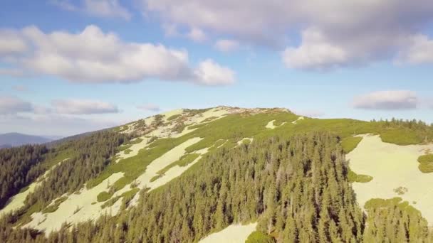 Kuşbakışı manzaralı harika bir manzara. Panoramik dağ manzaralı nefes kesici manzara - Karpatlar dağ sırası, Synevyr geçidi, Kamenka dağı, Ukrayna. — Stok video