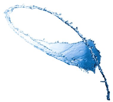 Yüksek çözünürlüklü, güzel bir damla taze, mavi su. Beyaz arkaplanda izole