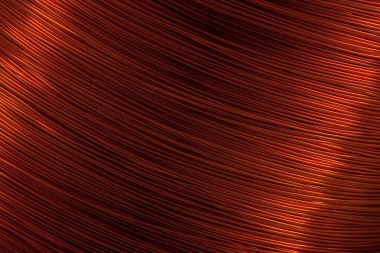 Elektronik aletler için bakır tel. Merkeze odaklı ve sağ ve solun bulanık kenarlı. Elektrik endüstrisindeki elektronik bileşenlerin üretimi için tasarlandı..