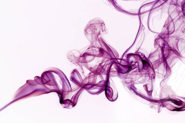 Duman hareketi, beyaz arkaplanda soyut mavi duman, mavi arkaplan, mavi mürekkep arkaplan