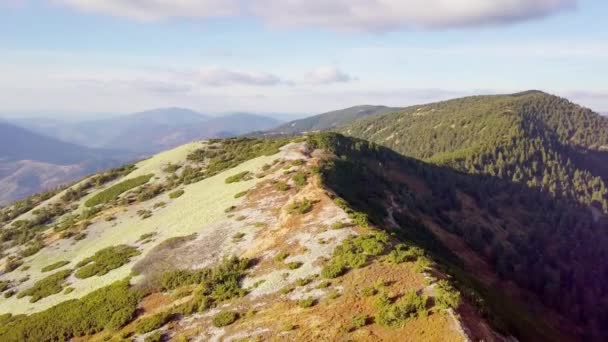 Wspaniały krajobraz. Zapierający dech w piersiach widok z panoramicznym krajobrazem górskim - pasmo górskie Karpat, przełęcz Synevyr, Kamienna Góra, Ukraina. — Wideo stockowe