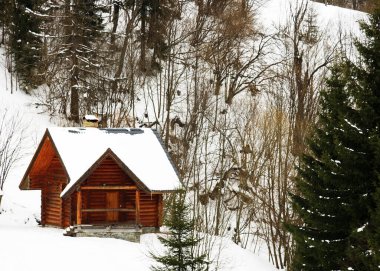 Kış ve kar, Ukrayna 'nın Karpat dağlarında kış mevsimi ile birlikte gelir..