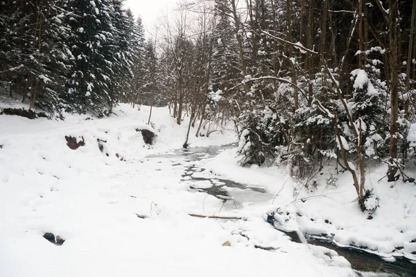 Rivieren in de winter, met sneeuw en ijs — Stockfoto