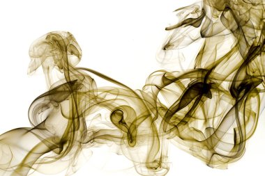 Duman hareketi, beyaz arkaplanda soyut mavi duman, mavi arkaplan, mavi mürekkep arkaplan