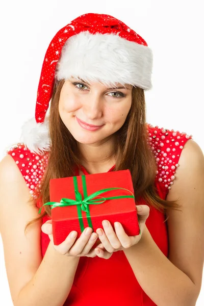 Attraente ragazza di Natale in lingerie sessuale. Corpo nudo. Vacanze di Natale stagionali sconti di vendita. Donna in costume sexy Babbo Natale decorare l'albero di Natale — Foto Stock