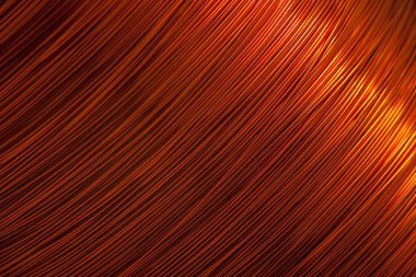 Elektronik aletler için bakır tel. Merkeze odaklı ve sağ ve solun bulanık kenarlı. Elektrik endüstrisindeki elektronik bileşenlerin üretimi için tasarlandı..