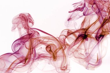 Duman hareketi, beyaz arkaplanda soyut mavi duman, mavi arkaplan, mavi mürekkep arkaplan