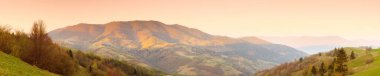 Carpathian mountains, Ukraine. Mountains during sunset. Beautiful natural landscape in the summer time