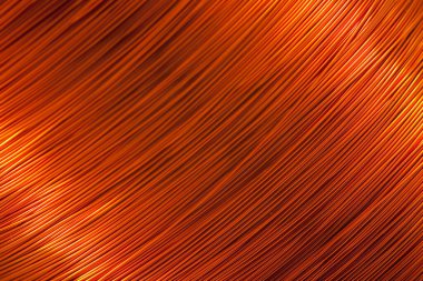 Elektronik aletler için bakır tel. Merkeze odaklı ve sağ ve solun bulanık kenarlı. Elektrik endüstrisindeki elektronik bileşenlerin üretimi için tasarlandı..