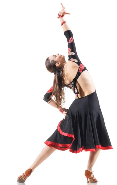 Студійний портрет молодої привабливої жінки танцює фламенко — стокове фото