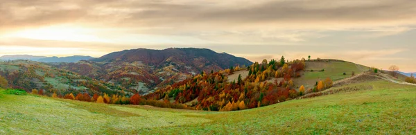 Wonderful View Mountains Glow Sunlight Dramatic Morning Scene Carpathian National — Stockfoto