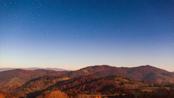 Timelapse Moving Star Trails Night Sky Inglés Galaxia Vía Láctea — Vídeos de Stock