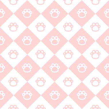 Kedi Pençesi Pembe Elmas Arkaplanı 