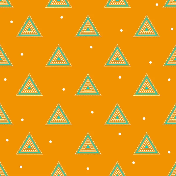 Bleu Blanc Triangle Minimal Aztec Sur Fond Jaune — Image vectorielle