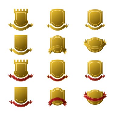 Gold and Red Royal Vintage Style Banner Set.