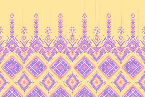 Рожевий Фіолетовий Жовтому Геометричний Етнічний Східний Візерунок Традиційний Дизайн Фону — стокове фото
