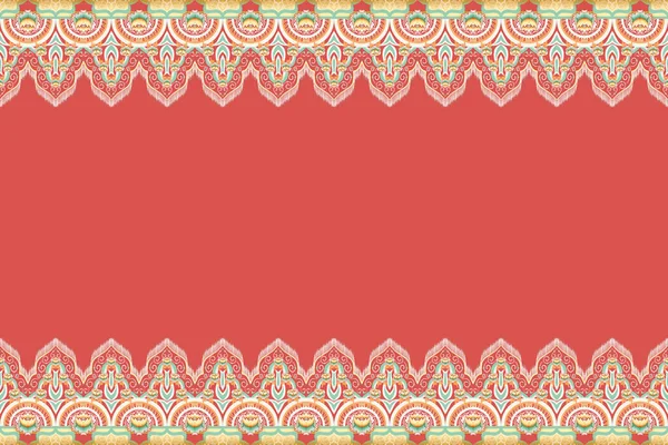 Gul Grön Orange Blomma Röd Geometriskt Etniskt Orientaliskt Mönster Traditionell — Stockfoto