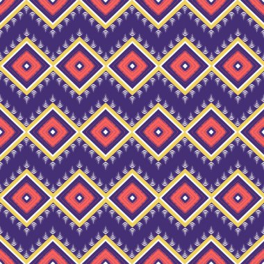Sarı, beyaz, turuncu Violet 'e. Geometrik etnik doğuya özgü geleneksel tasarım arka plan, halı, duvar kağıdı, giysi, ambalaj, Batik, kumaş, illüstrasyon nakış tarzı
