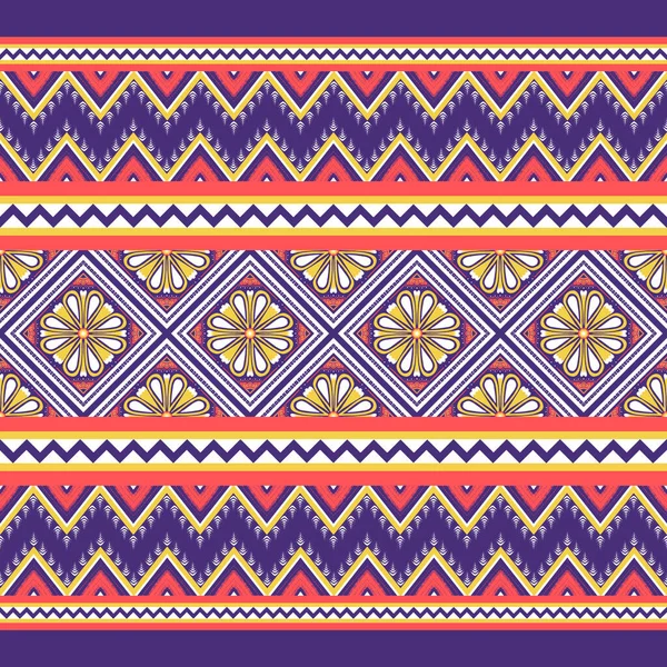 Amarillo Blanco Naranja Sobre Violeta Patrón Geométrico Étnico Oriental Tradicional —  Fotos de Stock