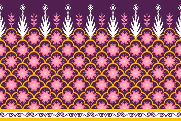 Рожевий Жовтий Білий Фіолетовому Геометричний Етнічний Східний Візерунок Традиційний Дизайн — стокове фото