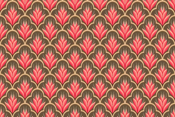 Pink White Brown Geometric Ethnic Oriental Pattern Traditional Design Background — Stock Photo, Image