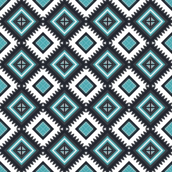 Verde Teal Nero Motivo Etnico Orientale Geometrico Tradizionale Design Sfondo — Foto Stock