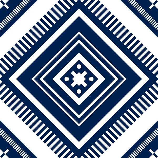 Indigo Blue Scarf Shawl Geometric Ethnic Oriental Pattern Traditional Design — Stock Photo, Image