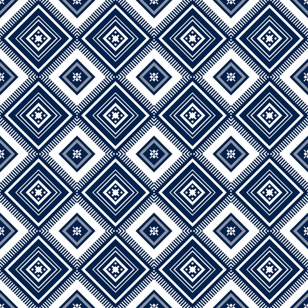 Indigo Blue Motivo Etnico Orientale Geometrico Tradizionale Design Sfondo Tappeto — Foto Stock
