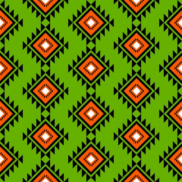 Orange Geometric Green Этнический Восточный Узор Традиционный Дизайн Фона Ковра — стоковое фото