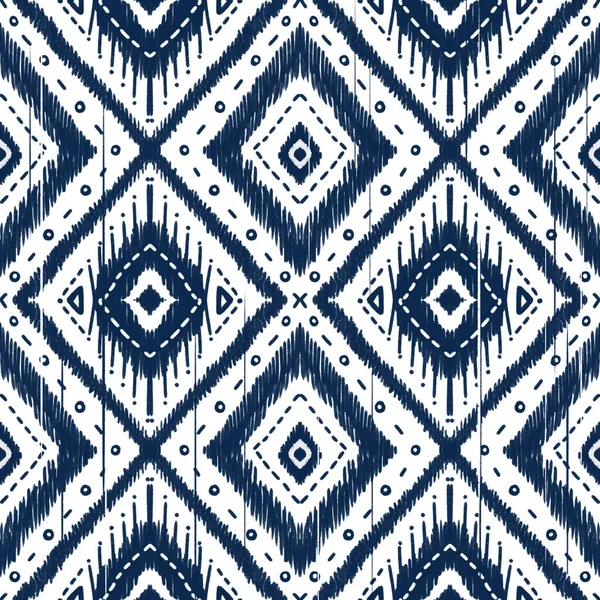 Синий Бриллиант Индиго Белом Фоне Геометрический Этнический Восточный Узор Традиционный — стоковое фото
