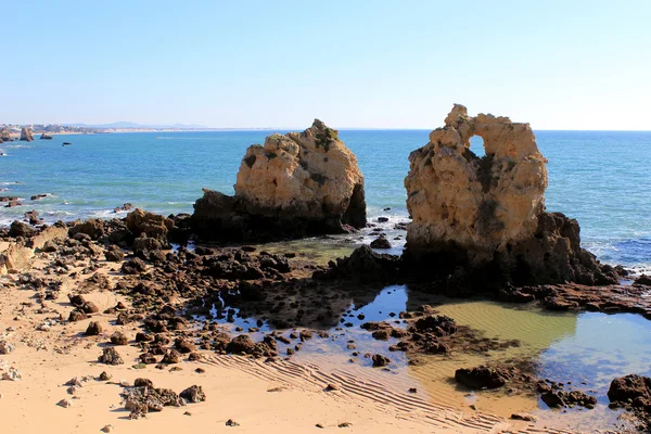 Zachodniej scenariusz plaży algarve, Portugalia — Zdjęcie stockowe