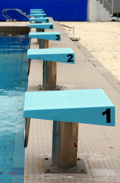 Swimming competition diving boards