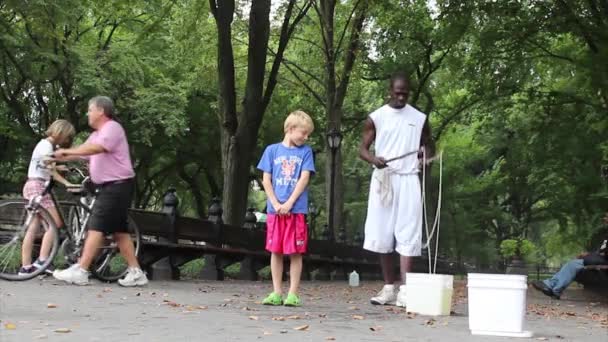 Mensen in central park, new york — Stockvideo