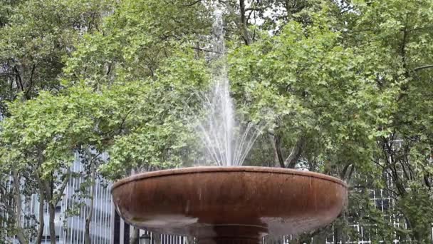 Bryant Park fountain, New York City — Stock Video