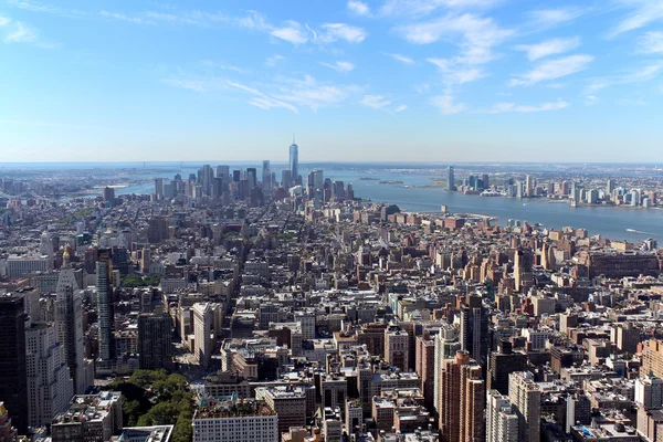 New york city luchtfoto panoramisch uitzicht — Stockfoto