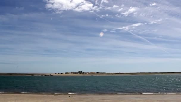 Timelapse ria formosa - eiland. Algarve. Portugal — Stockvideo