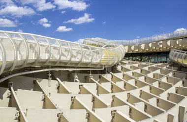 Panoramic view in the top of Metropol Parasol in Plaza de la Encarnacion on 31 of May 2014 in Sevilla,Spain. clipart