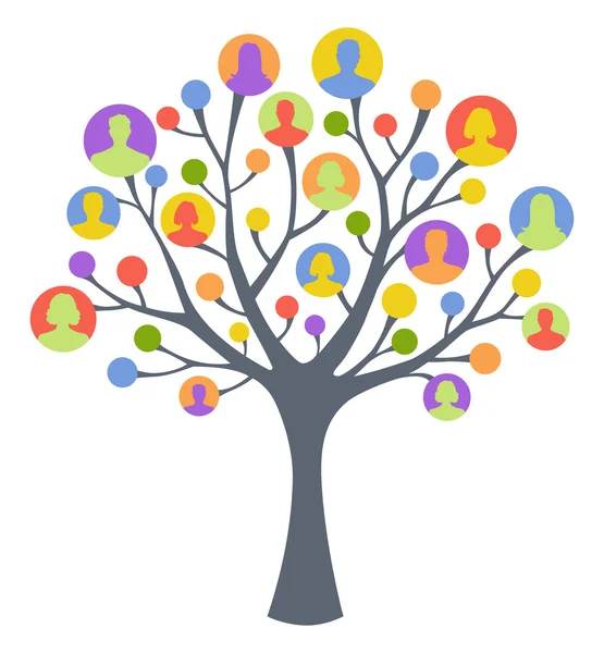 Colorido árbol humano — Vector de stock