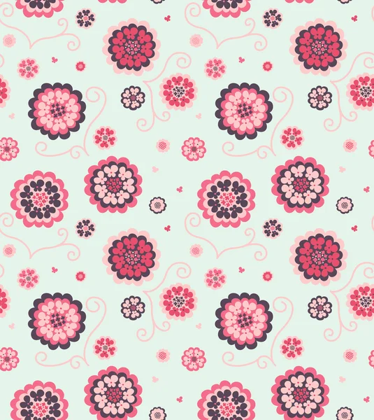 Motif floral décoratif sans couture — Image vectorielle