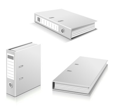 White ring binders set clipart