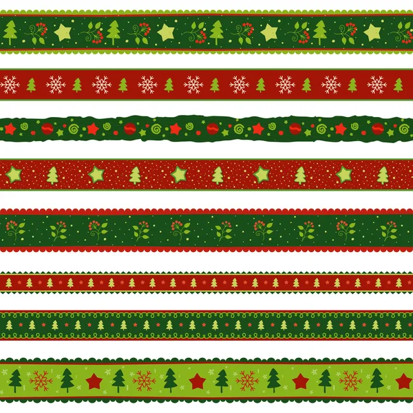 Patrón sin costura de cinta de Navidad — Vector de stock