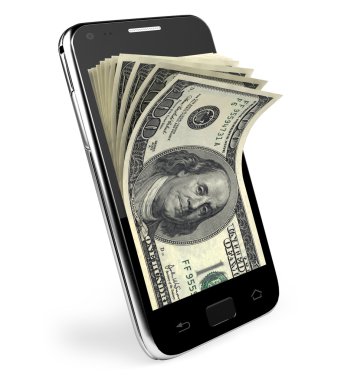 para kavramı ile akıllı telefon. dolar.