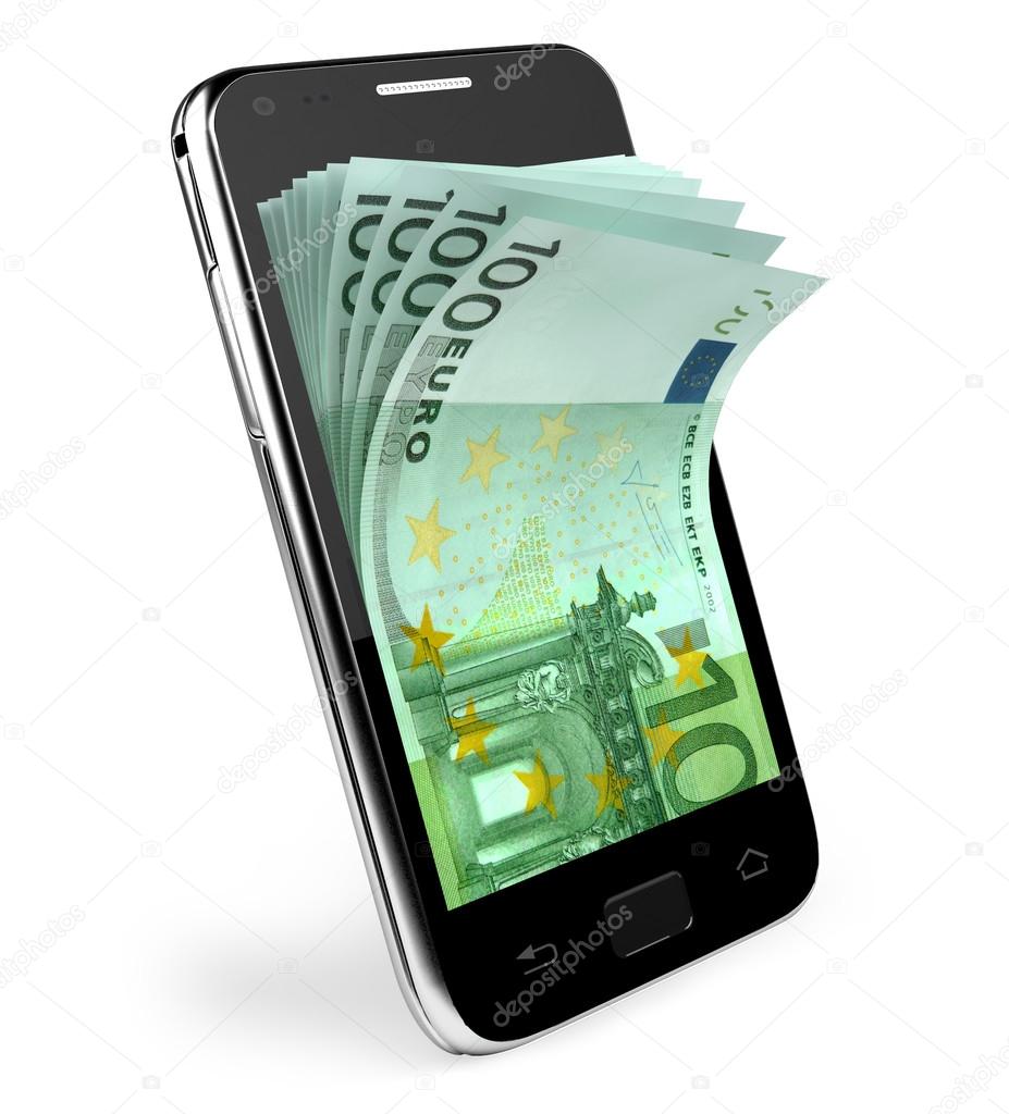 Omleiding Snel Durven Smart phone with money concept. Euro. Stock Photo by ©moneyrender 16635553